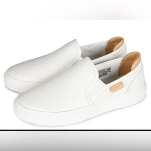 UGG Kids White and Tan Slip-On Sneakers